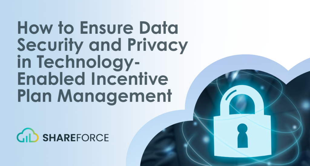 Light blue padlock icon centered on a dark blue background with glowing lines, framed by a light blue cloud shape.