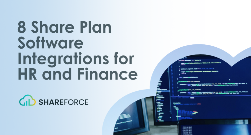 HR and finance professionals reviewing share plan administation software integrations, managing vesting schedules and equity compensation reporting.
